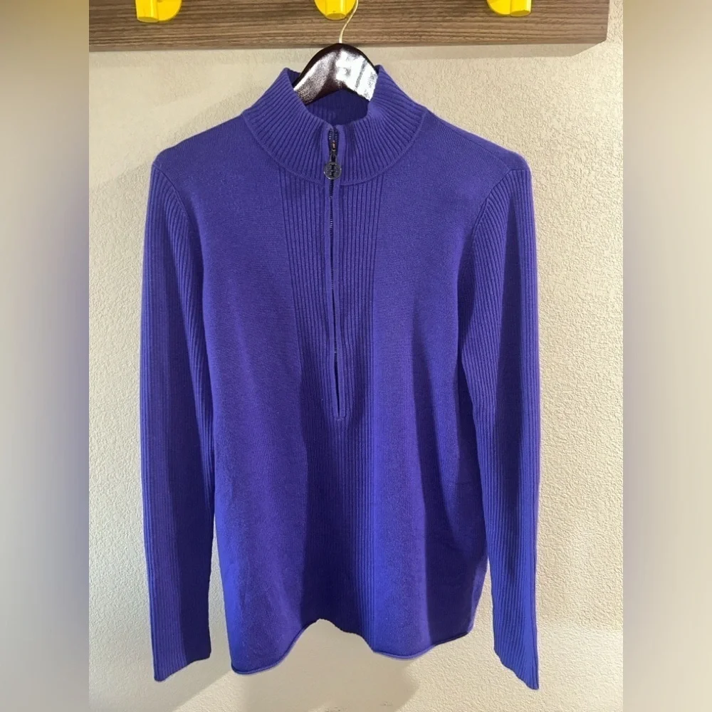 Fair condition Tory Burch Cotton Cashmere Blend Zip up cardigan sweater medium